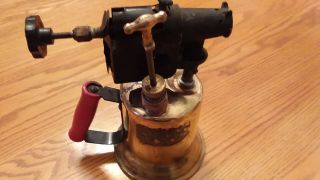 Antique Clayton Lambert Plumbers Gasoline Torch Vintage Tool Copper & Brass 6