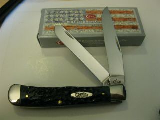 Case Xx Usa Trapper Knife 6254 Ss Hunter Green Jigged Bone Handles Made In Usa