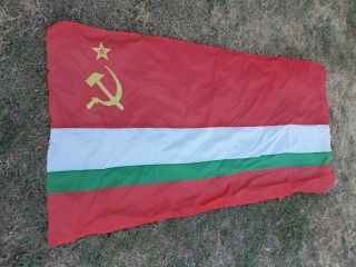 Soviet Ussr Uzbekistan Red Flag Polyester