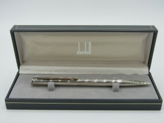 Dunhill Silver Plated Ballpoint Pen With Case