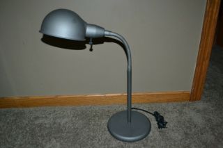 Vintage Mid Century Industrial Gray Adjustable Gooseneck Metal Desk Lamp
