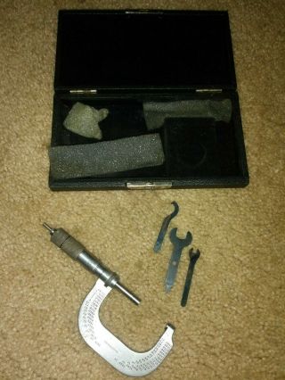 Vintage Machinist Tools With Case,  The Lufkin Rule Co.  Saginaw,  Mi Usa