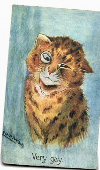 " Very Gay ",  Smiling Cat By Louis Wain,  1906