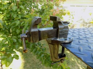 Antique Stanley Sw Sweetheart No.  741 Table Mount Vise - 1 - 1/2 Jaw,  Cast Iron Vice,