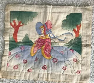 Vintage Vogart Embroidered Pillow Cover