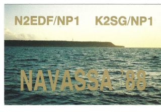 Qsl 1988 Navassa Island Radio Card