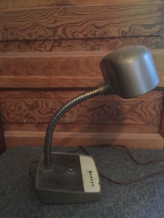 Vintage Mid Century Industrial Gooseneck Metal Desk Lamp