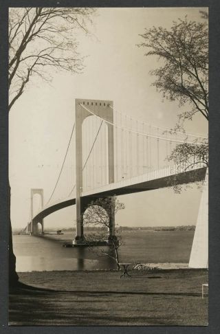 York City Ny: C.  1940s Rppc Postcard Bronx - Whitestone Bridge For Moma Museum