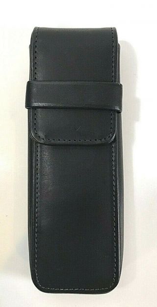 Coach Black Leather Pen Pencil Case Holder Flap Closure 8572 Vintage