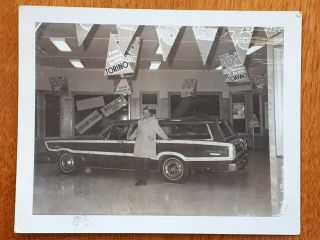 Vintage Showroom Photo 1970 Ford Country Squire Wagon Salesman