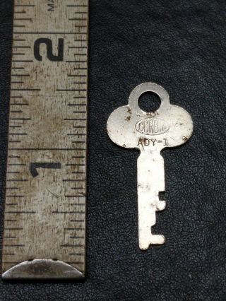 Antique Corbin Key Ady - 1 Flat Steel Steamer Trunk Padlock Lock Key Ady 1