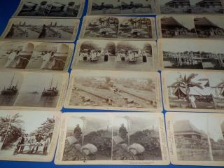 21 Stereoview Cards 1899 Philippine Islands Spanish American War Effort