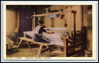 Canada Postcard - Quebec,  Ste.  Anne De Beaupre,  Weaving (g3)