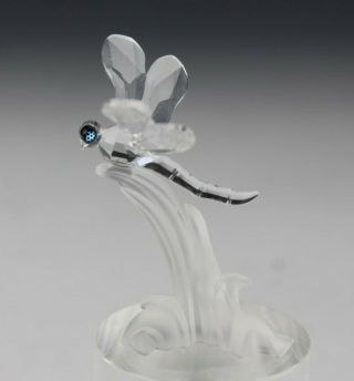 Retired Signed Swarovski Austrian Crystal Dragonfly 7615 Art Glass Figurine SMS 4