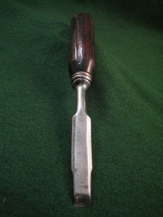 Vintage Wood Chisel Stag Handled Tool Is Tight To The Handel 3/8 Wide 7 3/4 Long