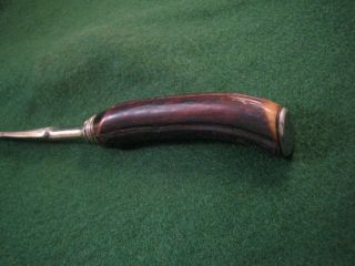 Vintage wood chisel stag handled tool is tight to the handel 3/8 wide 7 3/4 long 3