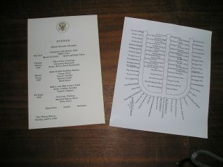 White House State Dinner Menu Dwight Eisenhower President Of Colombia Lleras