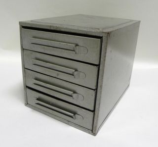 Vintage Metal 4 Drawer Industrial Cabinet Small Parts Organizer Chest Box (a10)