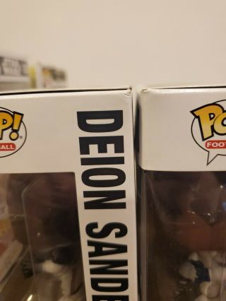 FUNKO POP DEION SANDERS 93 LAWRENCE TAYLOR 79.  TOYS R US EXCLUSIVE.  CHECK PICS 7