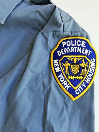 Retired Vintage Arrow Nypd Police Shirt With City Housing Patch 15 1/2 X34