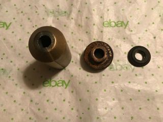 3 Early 1900 ' s Floor Lamp Parts,  2 are Spacers,  1 is a Weight,  Cast Iron & Brass 3