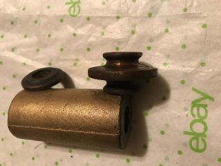 3 Early 1900 ' s Floor Lamp Parts,  2 are Spacers,  1 is a Weight,  Cast Iron & Brass 4