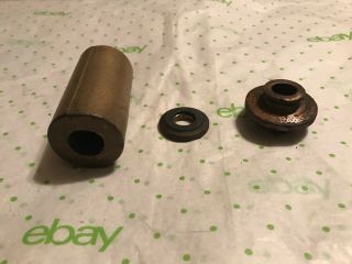 3 Early 1900 ' s Floor Lamp Parts,  2 are Spacers,  1 is a Weight,  Cast Iron & Brass 5