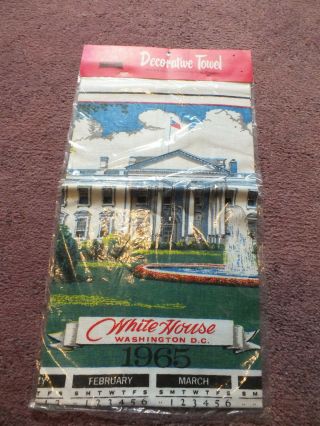 Collectible Kaydee Decorataive Towel Calendar 1965 White House Package