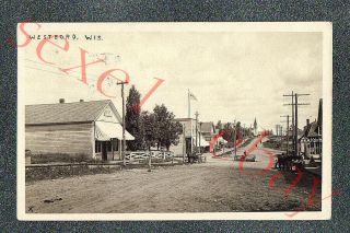 Westboro Wisconsin Street Scene - Circa 1910 Rppc Photo Grade 4