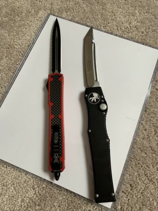 2 Microtech Otf Knife (clones) W/sheath
