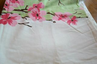 Vintage Tablecloth Cherry Blossom Motif Early 5