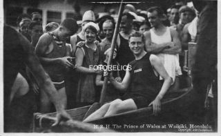 The Prince Of Wales At Waikiki Honolulu Hawaii - Early Real Photo Card - 1926