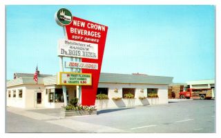1950s/60s Crown Beverages Soft Drinks And Beer,  Rochester,  Ny Postcard 5u5