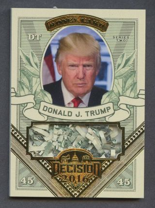 2016 Decision Gold Foil Donald J.  Trump Money Card