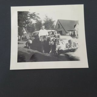 Vintage Photo Young Girls With Classic Car