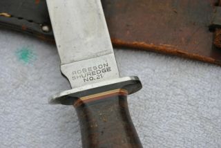 Robeson Shuredge No.  21 With Sheath WW II Knife Bright Finnish Light Use 5