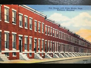 Vintage Postcard 1951 Row Houses Baltimore Maryland