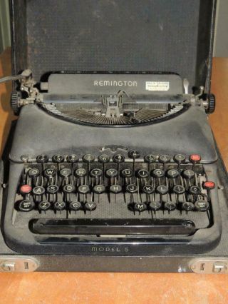 Remington Model 5 Typewriter W/ Case Or Refurbish