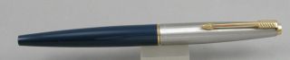 Parker 45 Navy Blue & Stainless Steel Cap Fountain Pen - 1960 ' s - Fine Nib - USA 2
