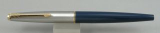 Parker 45 Navy Blue & Stainless Steel Cap Fountain Pen - 1960 ' s - Fine Nib - USA 3