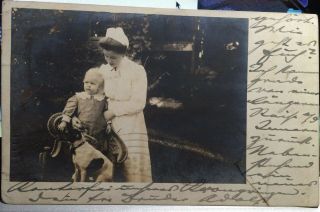 Nanny,  White Baby,  Jack Russell Terrier Manila Philippines,  Photo Post Card 1919