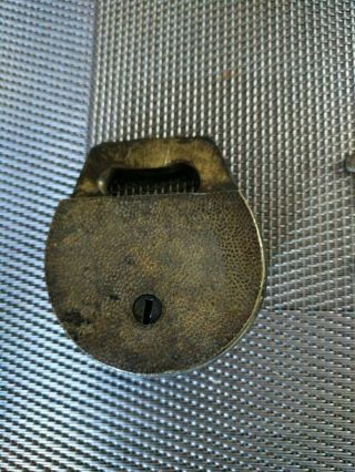 Vintage Antique Old Solid All Brass Reese Lock Co.  Padlock with two keys 3