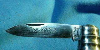 Vintage Loewen Messer Lutters Cie Solingen Lion Jigged Bone Pocket Knife 