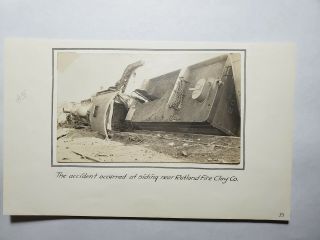 1917 Rppc Train Wreck Near Rutland Vt Fire Clay Co Photo Postcard