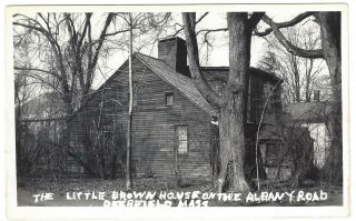 Deerfield Ma Rppc " Little Brown House " Rustic Albany Road Postcard