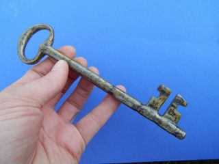 Rare Large Antique French Key,  Hand Forged Made 17th Century,  Lock,  Door,  Castle