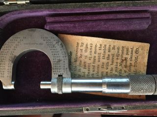 Vintage Lufkin Rule Co.  No.  1641 0 - 1 " Micrometer In Goodell - Pratt Co.  Box