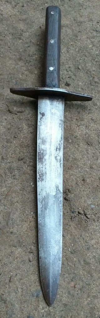 Rare & Unique Antique Wood Mounted California Goldrush Bowie Knife Early 1850s