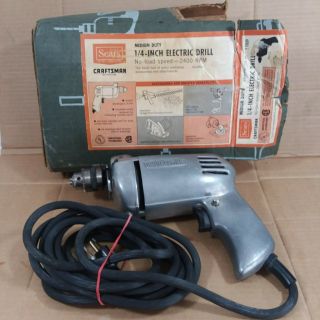 Vintage Sears Craftsman 1/4 " Electric Drill Industrial 1/5 Hp 2400 Rpm