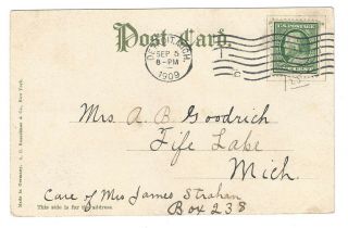 1909 Postcard Police Headquarters,  Detroit Michigan MI horse buggy 2